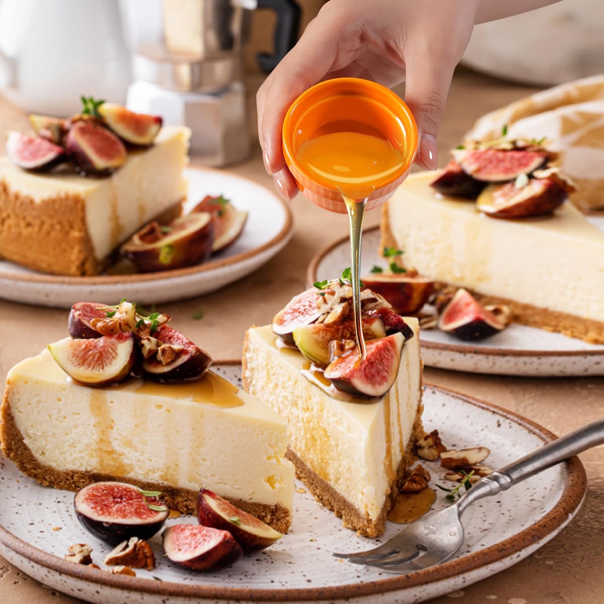 Creme Brulee Ramekins 1.5 oz Set of 6 Oven Safe, Vidalenta Ceramic Dipping Sauce Cups Dessert Dishes Bowls for Kitchen Custard Dessert Charcuterie Board, Orange Vidalenta