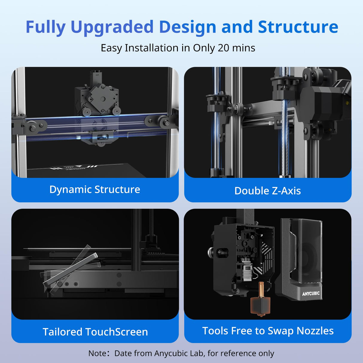 Anycubic Kobra 3 3D Printer Only, Max 600mm/s Print Speed Full-auto Calibration Details Better, Multi-Color 3D Printing Need with Additional Anycubic ACE Pro, Explore Endless Fun 9.8"x9.8"x10.2" ANYCUBIC