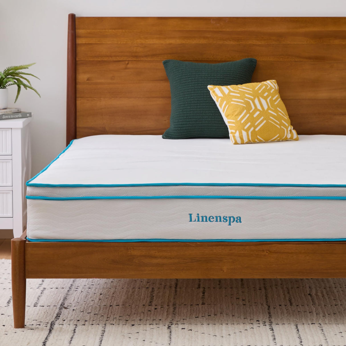 Linenspa 10 Inch Memory Foam and Spring Hybrid Mattress - Medium Feel - Bed in a Box - Quality Comfort and Adaptive Support - Breathable - Cooling - Perfect for a Guest Bedroom - Full Size Linenspa