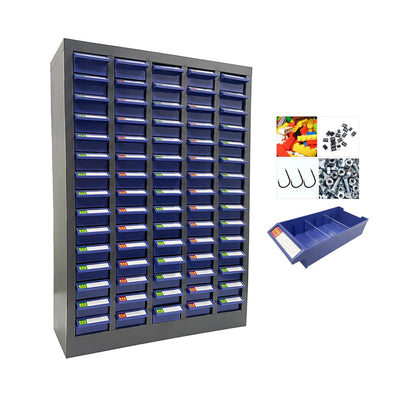 TECHTONGDA Bolt and Nut Tool Storage Steel Cabinet 75 Drawers Parts Cabinet Hardware Organizer and Storage Organization Shelves with Dividers Assortment KIT