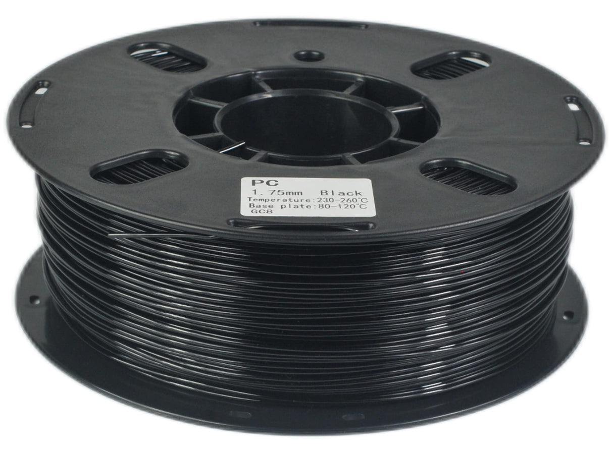 RANKI Polycarbonate Filament 1.75mm 1KG, Outdoor Use Tough PC 3D Printer Filament, High Temperature Resistance, 1 KG Spool, (Black) RANKI