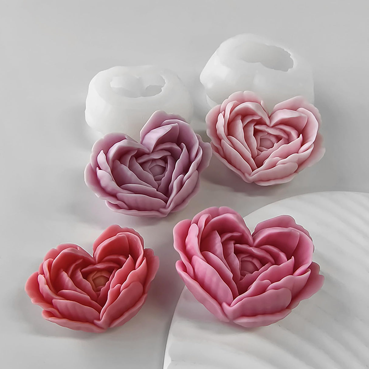 2 Pack Flower Mold 3D Flower Candle - Resin Casting Silicone Molds for Home Decor & Candle Making Wave Spiral Mold ESEENS