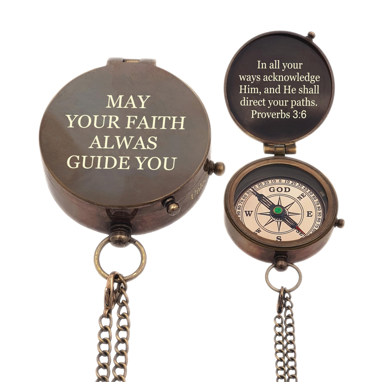 Personalized Compass, Custom Engraved Handmade Working Compass, Gifts for Men for Anniversary Fathers Day Christmas Birthday Valentines Day and Graduation Baptism Royalmart