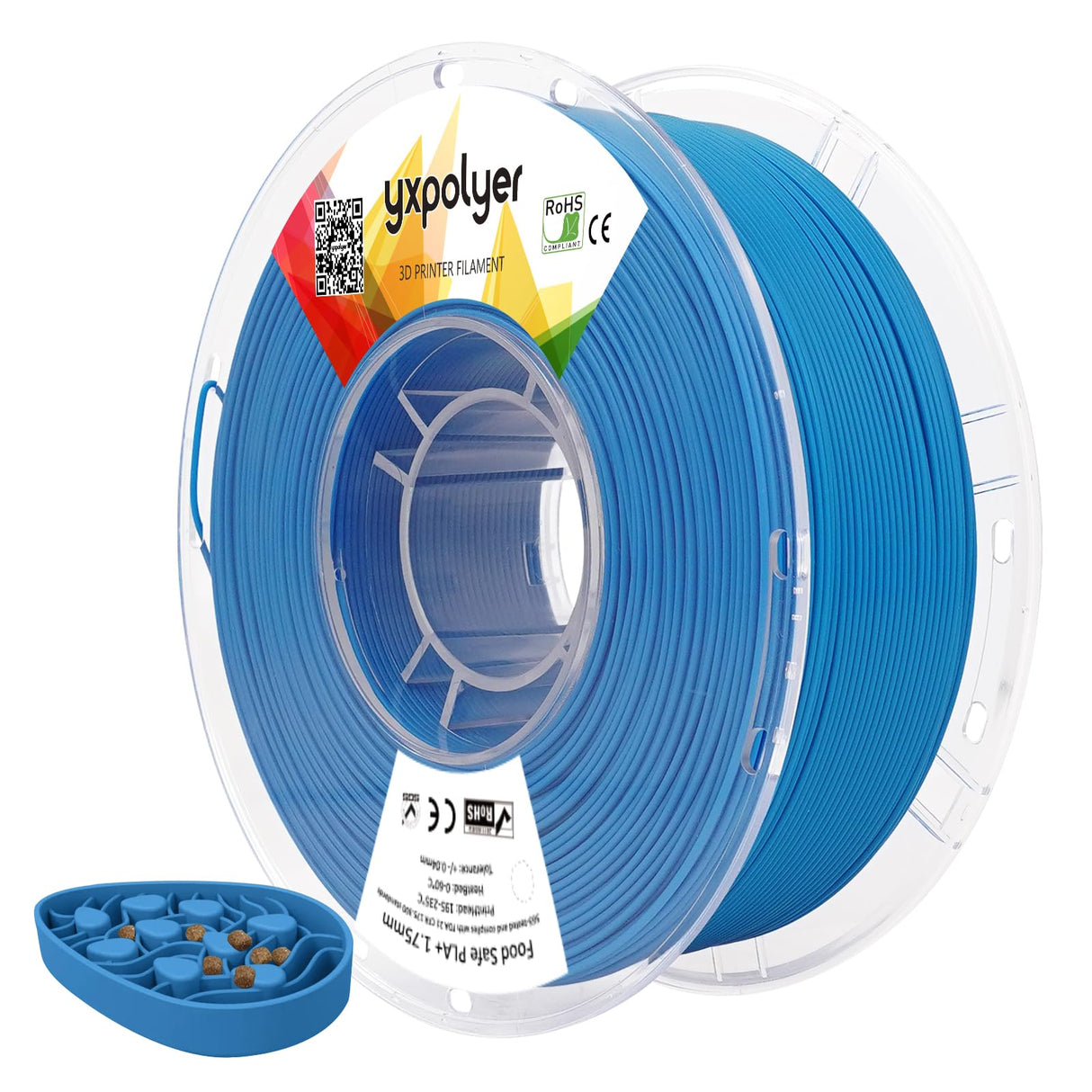 YXPOLYER PLA Plus Filament Food-Grade pla+ PLA Plus 3D Printing Filament 1.75 mm 1kg 2.2lbs with Reusable PC Spool, Modified 3D Printer Filament for Most FDM 3D Printers yxpolyer