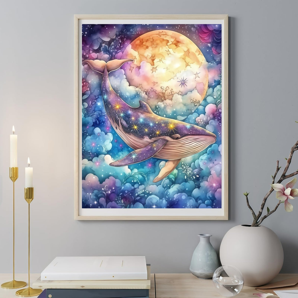 BYGFHLYW 5D Diamond Art Kits for Adults Beginner, Animals Whale Adult Diamond Painting Kits, DIY Full Drill Round Paint by Diamonds Diamond Dot for Home Wall Decor 12x16inch BYGFHLYW