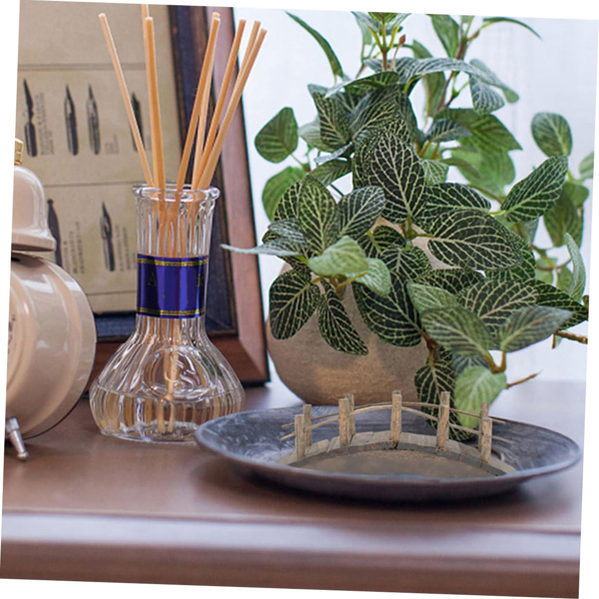 FOYTOKI 2Pcs Wood Decor Miniature Wooden Bridge Model Mini Mini Garden Wooden Bridge Pillar Outdoor Garden Decor Wooden Arch Bridge Ornaments Model Arch Bridge Miniature Household Large FOYTOKI