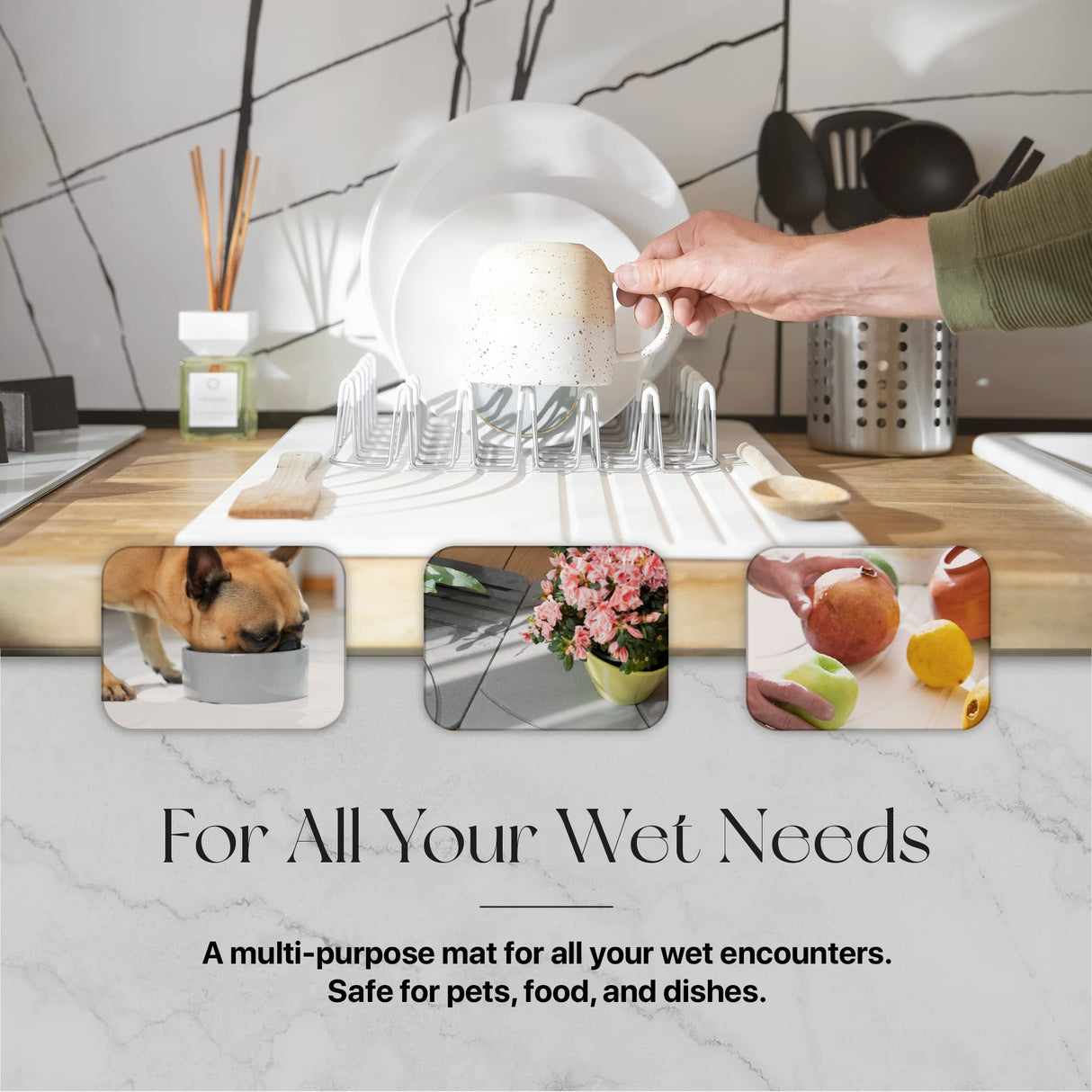 TOSORO - Stone Bath Mat, Diatomaceous Earth Non-Slip Stone Shower Mat - Quick Drying Absorbent Bath Mats for Bathroom - Elegant & Modern Design, Easy to Clean (23.5 x 15) - Sandstone TOSORO