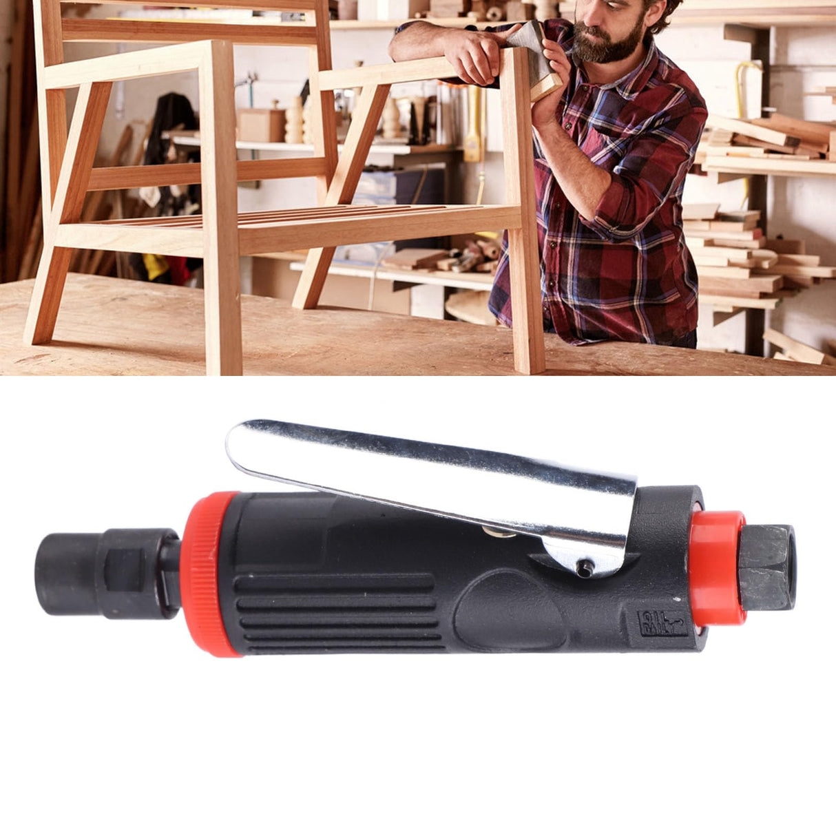 Hilitand Air Die Grinder Straight Pneumatic Grinding wheel Machine Polishing Tool Set Kit for Metal Removal Hilitand