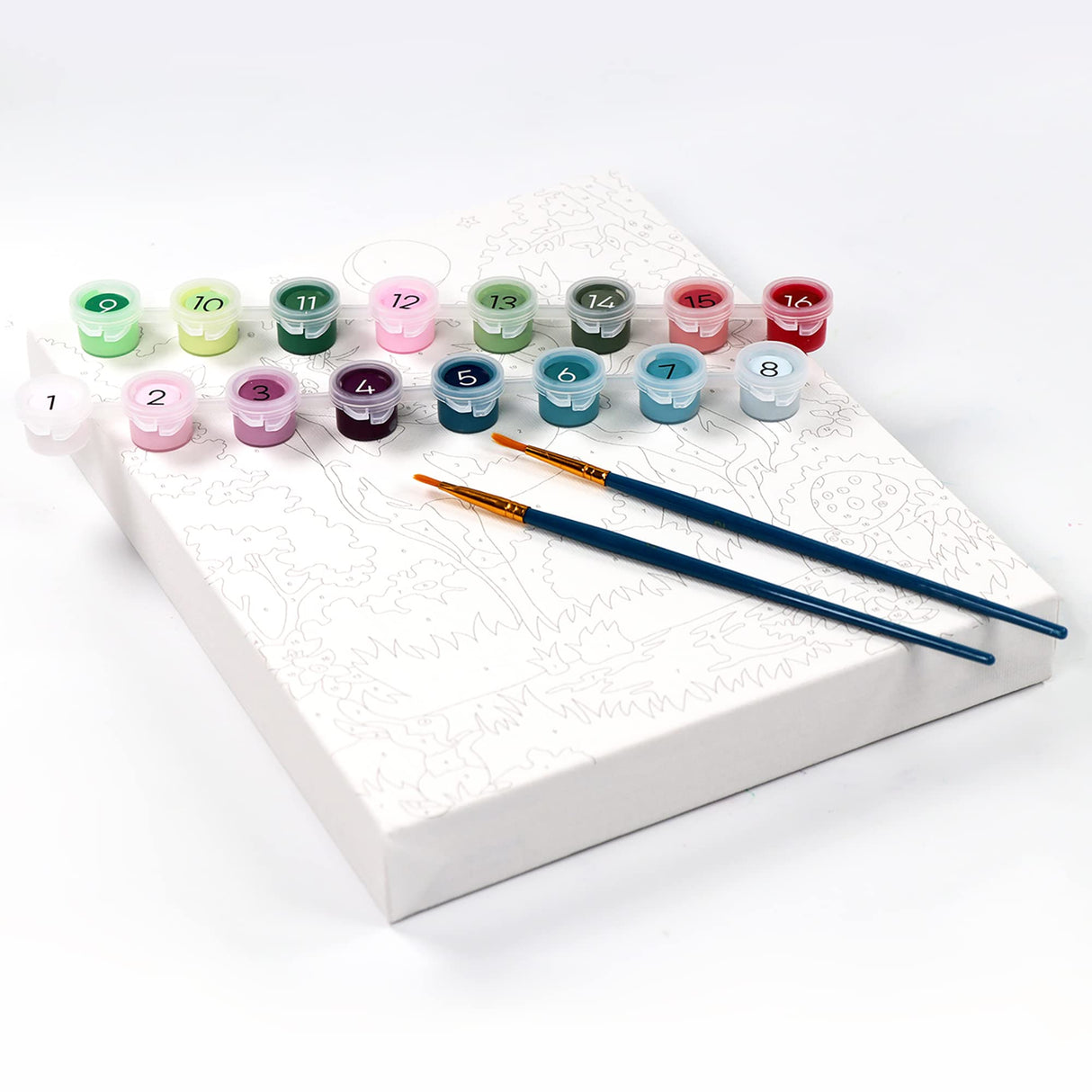 Bright Stripes Paint by Numbers Kit for Kids: Easy to Follow Paint by Numbers Canvas with Frame Kids Paint Kit (Paint by Numbers Moonlit Unicorn) Bright Stripes