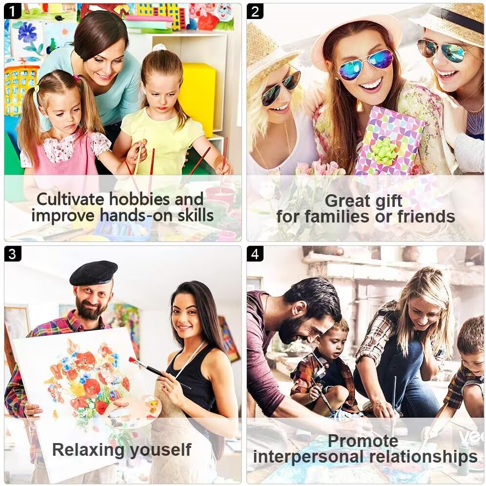 TUMOVO Adult Paint by Numbers Kits Desert Cactus Canvas Oil Painting Sunset in The Desert DIY Paint by Number for Adults Paint by Number Kits Drawing Paintwork - 16"x20", Frameless(Cactus Flower) TUMOVO