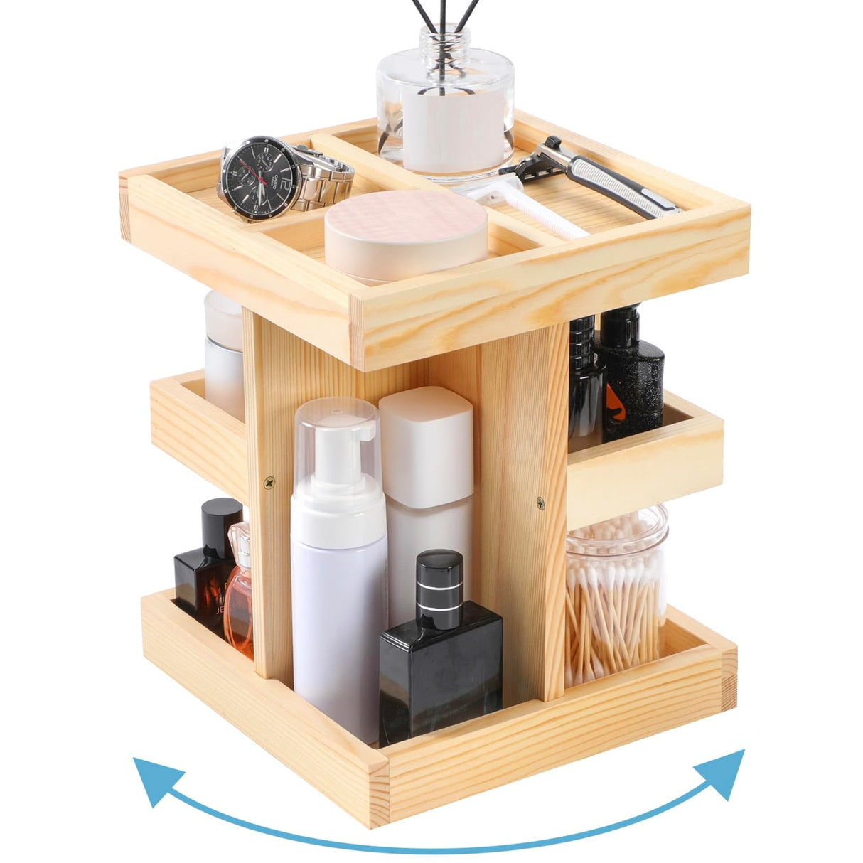 Bathroom Counter Organizer,Shelf for Bathroom Counter,Restroom Organizer,Mens Cologne Organizers,Skincare Organizers,Perfume Tray,Cologne Stand,Vanity Tray,Counter Shelf(Burlywood) EXIN DECHEN
