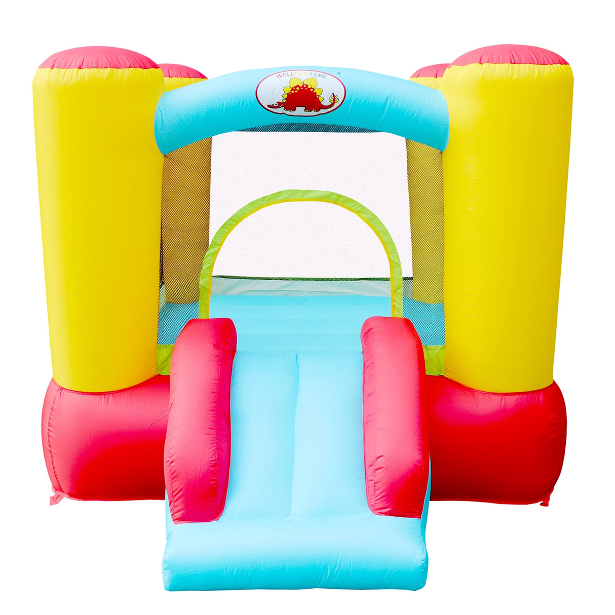 WELLFUNTIME Inflatable Bounce House Slide, Kids Jumping Castle with Blower, 100x77x63 Inch Bouncy Castle WELLFUNTIME