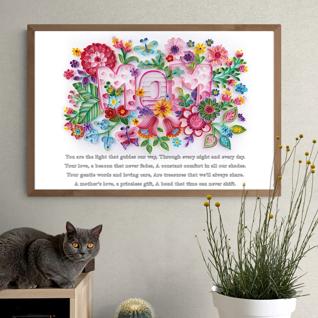 Uniquilling Gift for Mom, Quilling Kits Paper Quilling Kit for Adults Beginner, Mother Day Decorations with Warm Words, Painting Kits Paper Quilling Tools, 16 * 20in- Basic Uniquilling