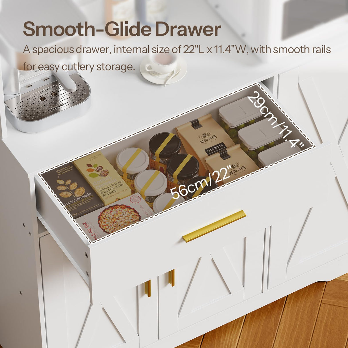 HOOBRO Pantry Cabinet with LED Lights and Charging Station, Kitchen Pantry Cabinet, 71" Tall Farmhouse Pantry with Microwave Shelf, Door Shelves, Wine Rack and Glass Holder, White WT10UDPC01 HOOBRO