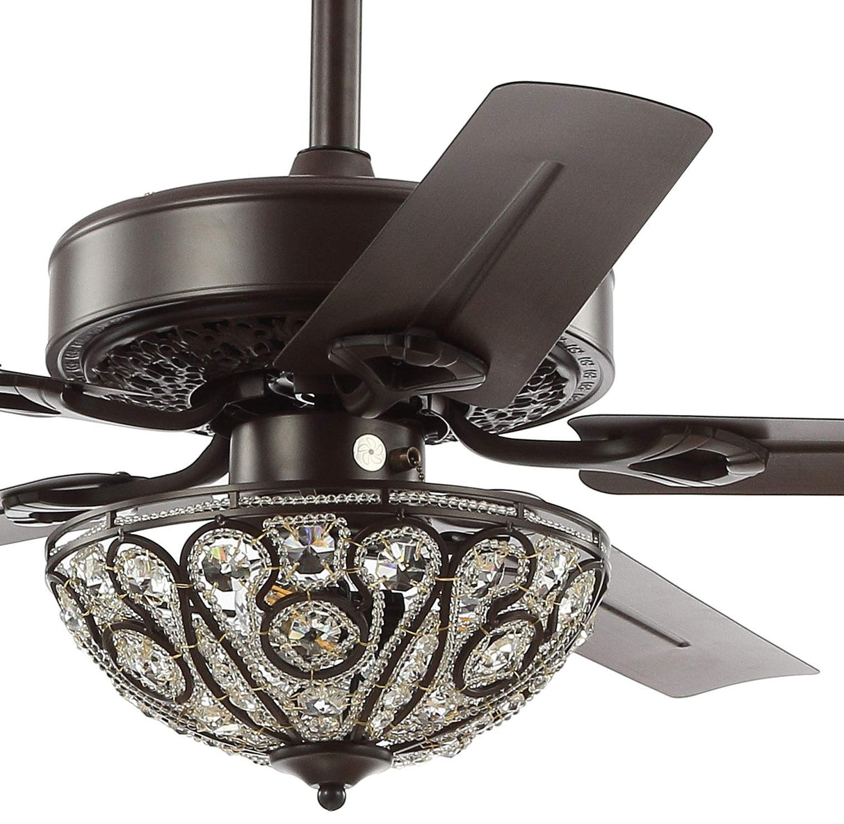 JONATHAN Y JYL9704A Ali 48" 3-Light Wrought Iron LED Ceiling Fan with Remote, Classic, Glam, Traditional, Transitional, Office, Living Room, Family Room, Dining Room, Bedroom, Oil Rubbed Bronze JONATHAN Y