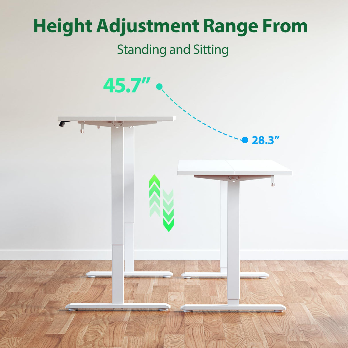 Agilestic Electric Standing Desk, Large 63 x 24 Inches Height Adjustable Desk, Sit Stand up Desk for Work Office Home, Splice Board, White Agilestic