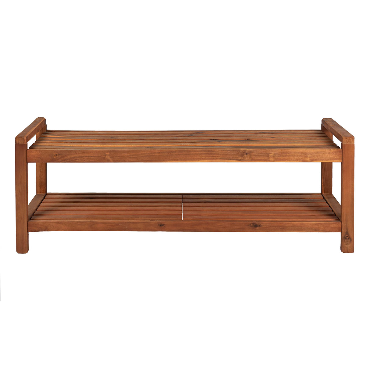 JONATHAN Y BNH102A Blane 50.8" 3-Seat Mid-Century Modern 600-Lbs Support Acacia Wood Slat Outdoor Garden Patio Bench for Garden, Lawn, Backyard, Pool, Deck, Beach, Firepit, Teak JONATHAN Y