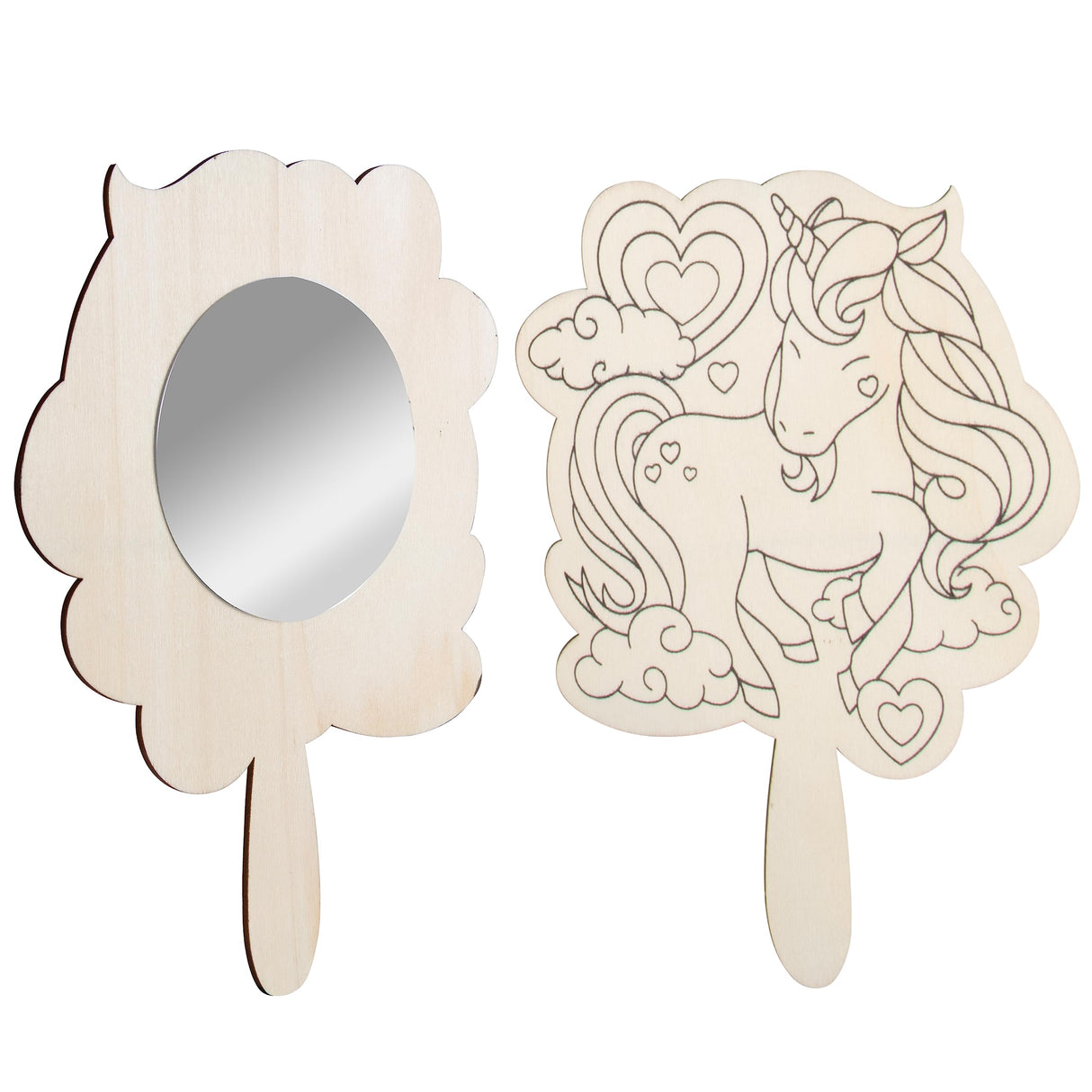 Paint Your Own Mirror Kids Party Craft Kits (12 Unicorn Friends Wood Mirrors)- Each Kit Has its Own Brush & Four Paints- Fun, Unique Birthday Favors, Summer Camp Art Activity, Classroom School Project Idiy