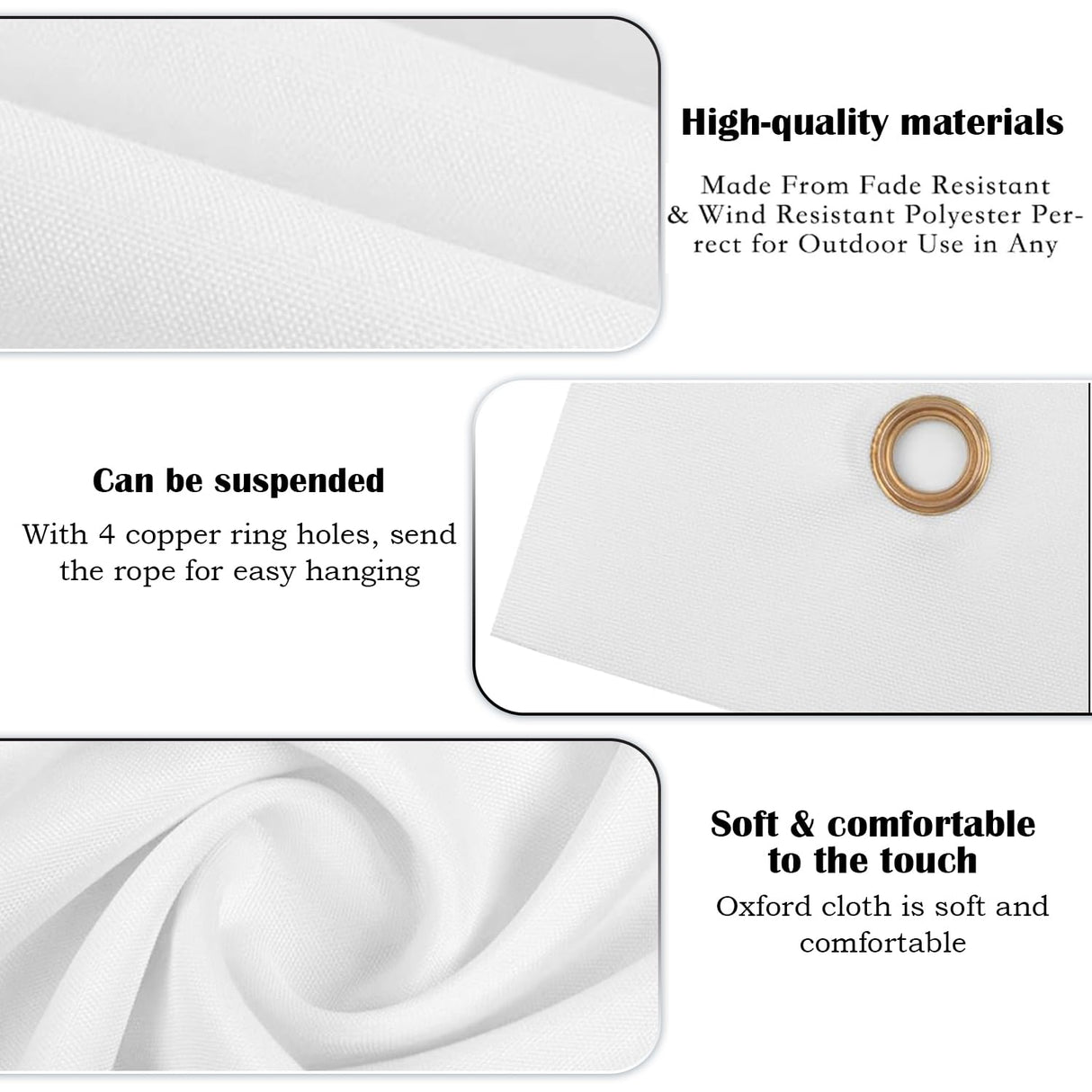 Blank Banners,3 Pack Large Banners Sublimation Banners Oxford Cloth Banners DIY Banners Hanging Banners,Customizable, Indoor & Outdoor, 3.3x6 Feet, White Banners for Business, Office,Easy Hang Nsmykhg