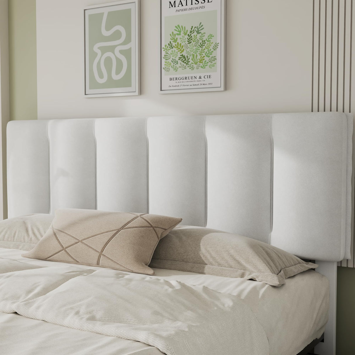 VECELO King Size Bed Frame with 4 Storage Drawers, Adjustable Height Headboard, Heavy-Duty Platform Bedframe with Strong Wooden Slats, No Box Spring Needed, Pure White VECELO