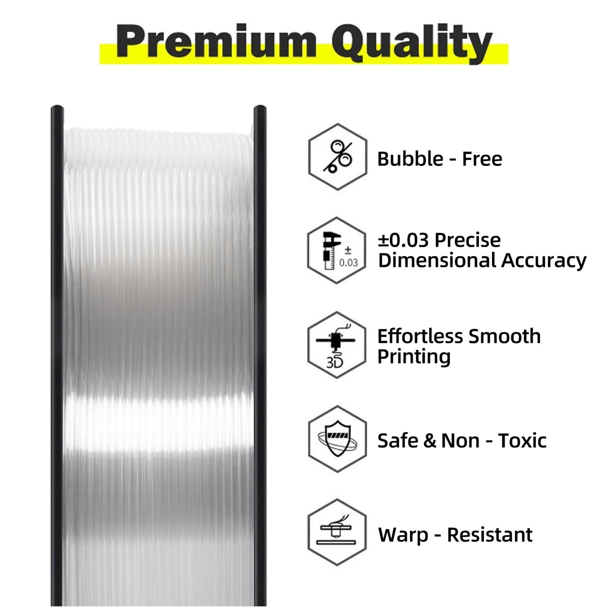 Geeetech TPU Filament 1.75mm, Shore 95A Flexible 3D Printer Filament with High Elasticity, 1KG (2.2lbs) Spool, Dimensional Accuracy ±0.03mm, Fits Most FDM Printers (Clear) Geeetech