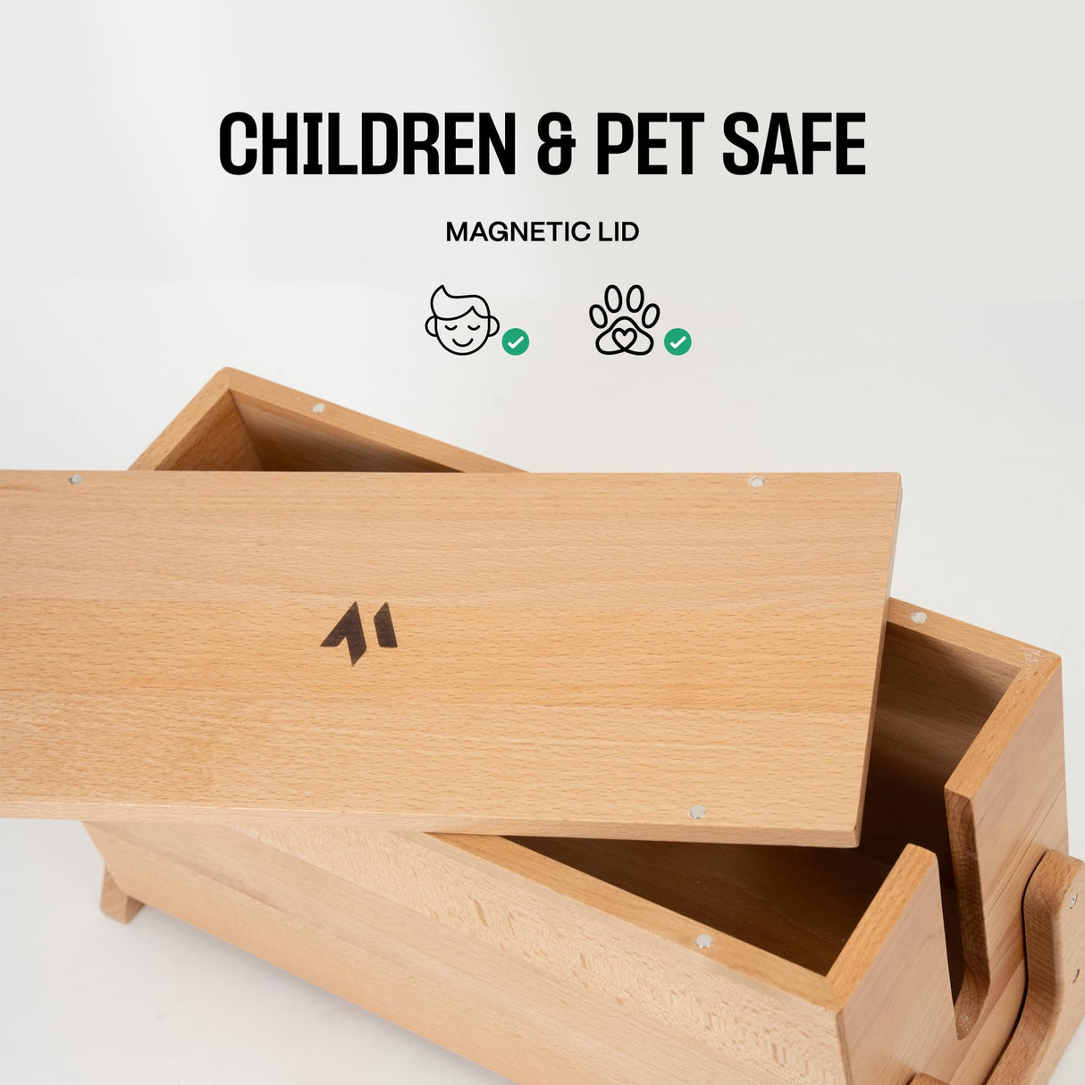 Extra Large Cable Management Box, Wood Cord Hider Box & Organizer for Power Strip, TV Wires & Desk Cable Storage COREMINDED