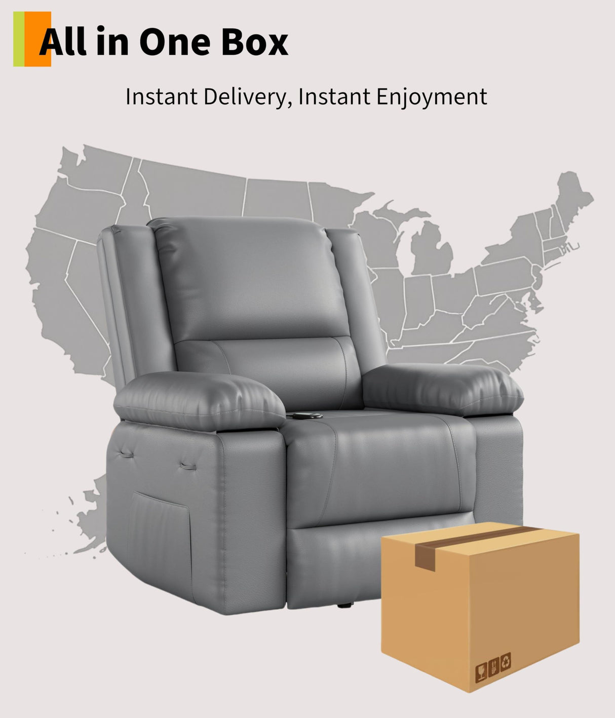 GarveeHome Power Lift Recliner Chair - Heat and Massage, Faux PU Electric Lift Recliner for Elderly & Mobility Impaired, Adjustable Back and Legs, Heavy Duty Lift Chair for Seniors GarveeHome