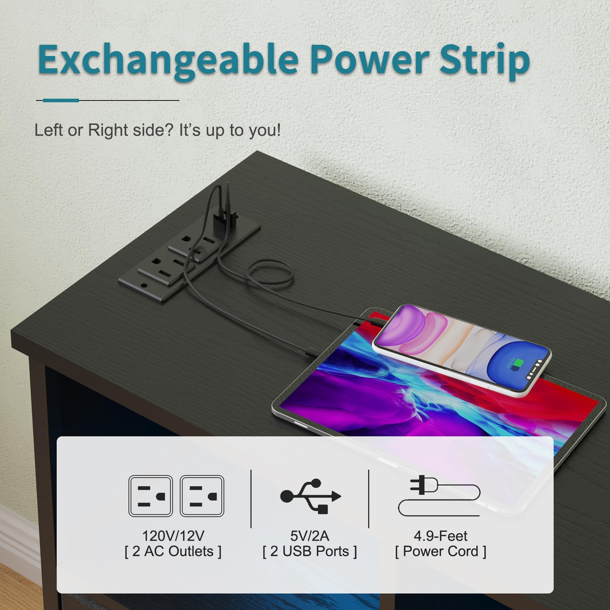 LUMTOK 4-Drawers Dresser with 3 Open Storage Shelves, Fabric Dressers Drawers for Bedroom, Hallway, Nursery, Closets, Steel Frame, Wood Top, Easy Pull Handle (Black) LUMTOK