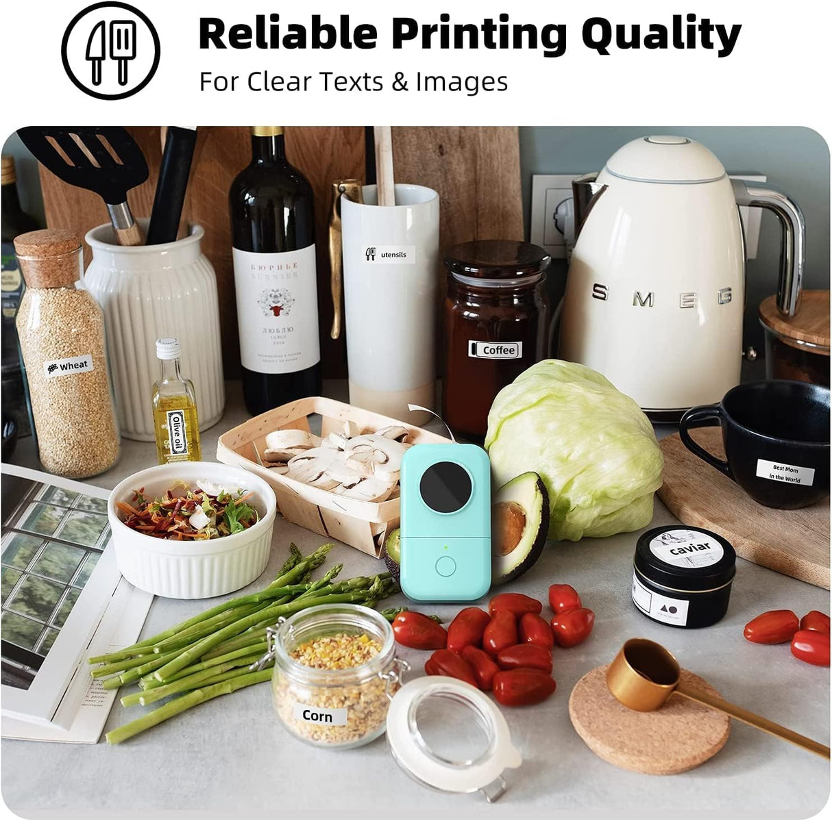 Phomemo D30 Label Maker Machine, Portable Bluetooth Mini Label Printer, Smart Phone Handheld Thermal Sticker Small Labeler Multiple Templates Font Icon Inkless for Home Office Phomemo