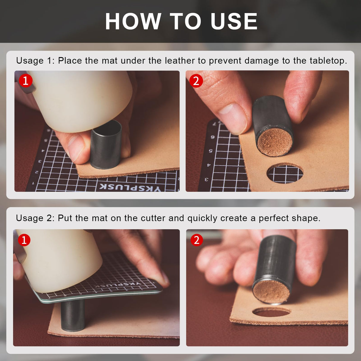 YKSPLUSK Leather Circle Cutter Tool Set, 31 Pieces Circle Punch Tools 1-25mm 30 35 40 45 50 55mm, High Carbon Steel Round Leather Cutting Dies - Hole Punch Tool Kit for DIY Crafts YKSPLUSK