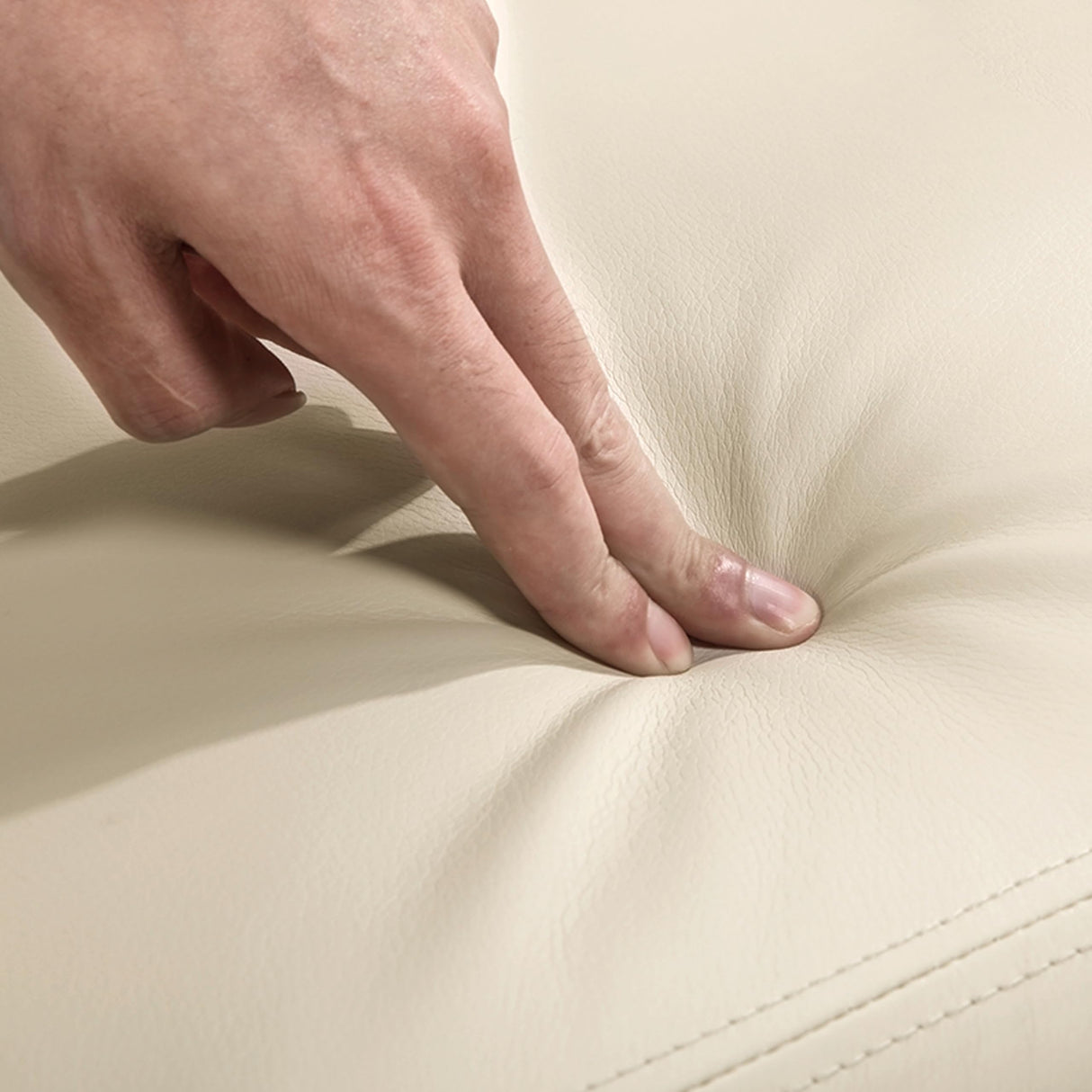 Yaheetech PU Leather Reclining Chair Single Sofa for Living Room Padded Seat with Pocket Spring for Small Space Living Room Bedroom Home Theater Beige Yaheetech