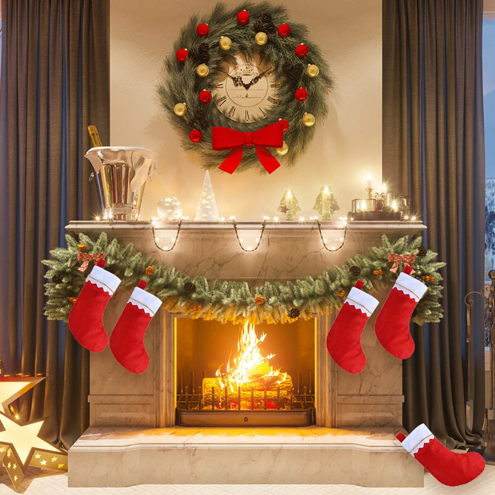 CCINEE 12pcs Red Felt Christmas Stockings 15" Party Favors Stockings for Xmas Decoration CCINEE