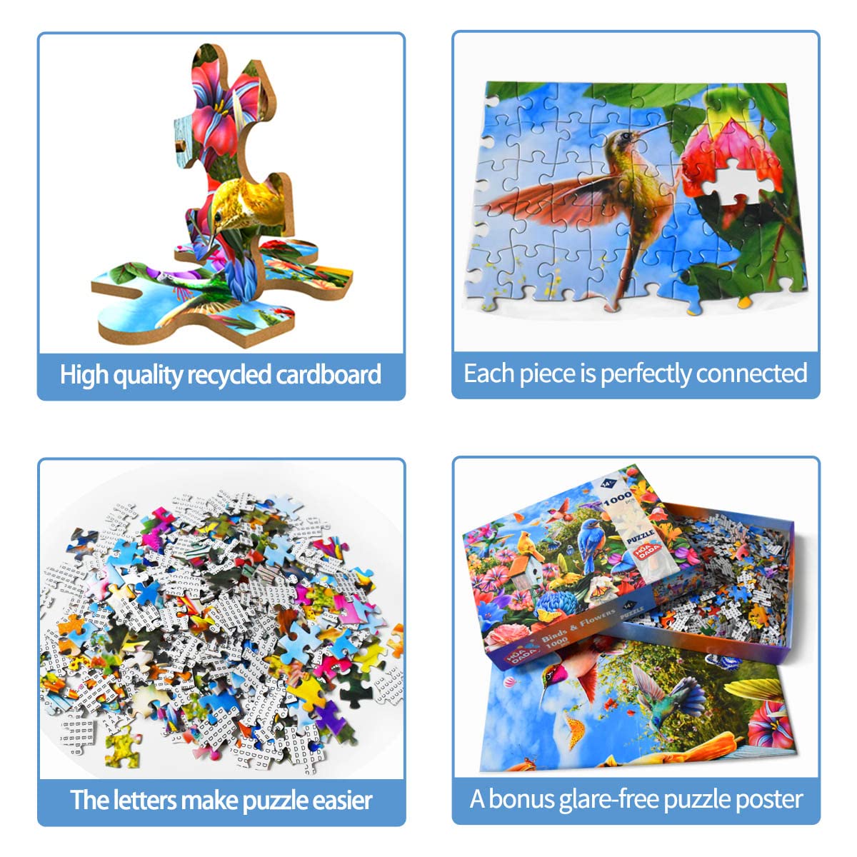 Jigsaw Puzzles for Adults 1000 Piece Puzzle for Adults 1000 Pieces Puzzle 1000 Pieces-Birds & Flowers(27.6"x 19.7") HUADADA