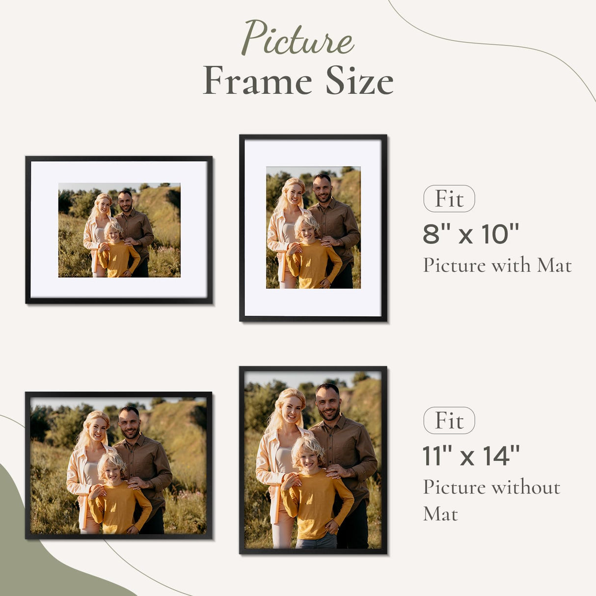 SYNTRIFIC 11x14 Picture Frames Set of 6,Display Pictures 8x10 with Mat or 11x14 Without Mat,Collage Photo Frames for Wall Decor Mounting,Home Decorative Wall Gallery Picture Photo Frame,Black SYNTRIFIC