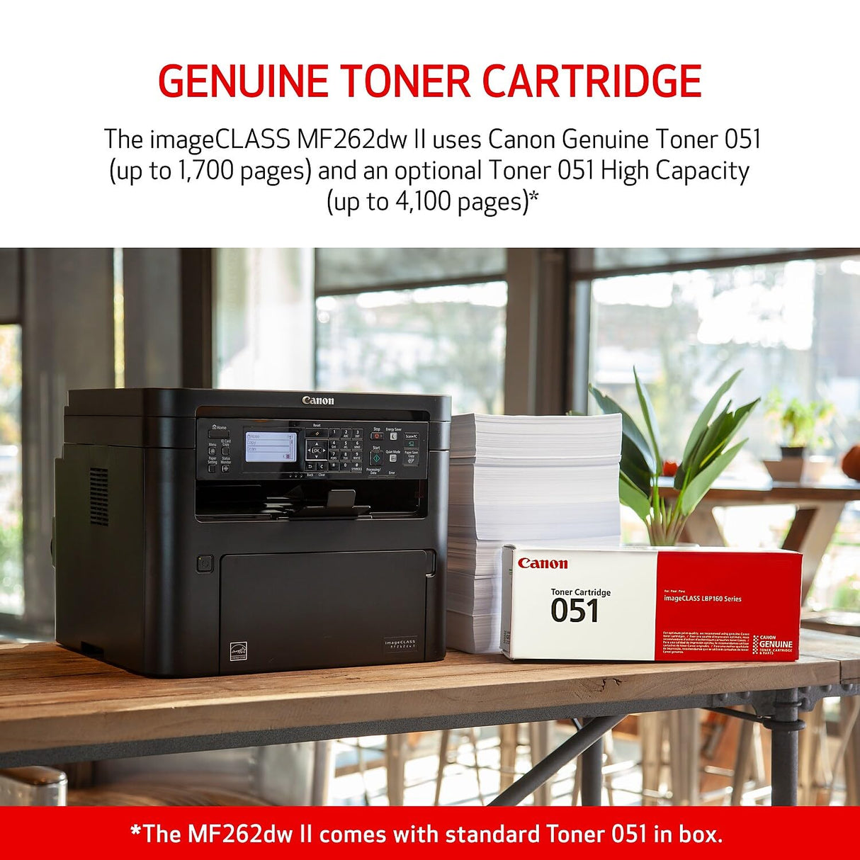 Canon imageCLASS MF262dw II - Wireless Monochrome Laser Printer with Print, Copy and Scan, Black Canon