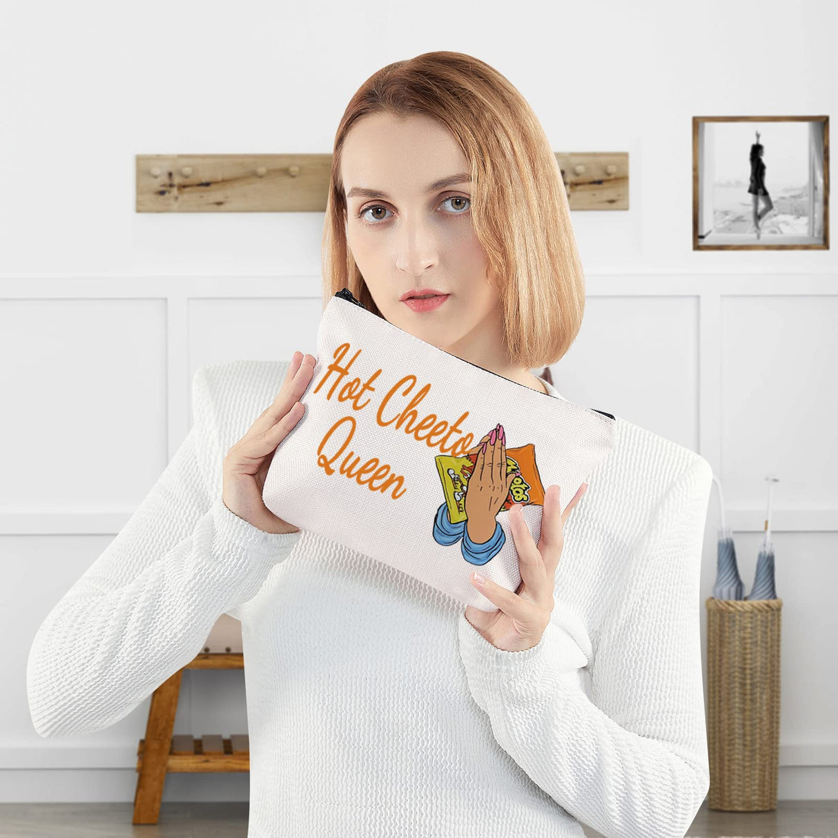 WZMPA Corncob Food Cosmetic Bag Food Fans Gifts Hot Queen Makeup Zipper Pouch Bag For Women Girls(Hot Queen) WZMPA