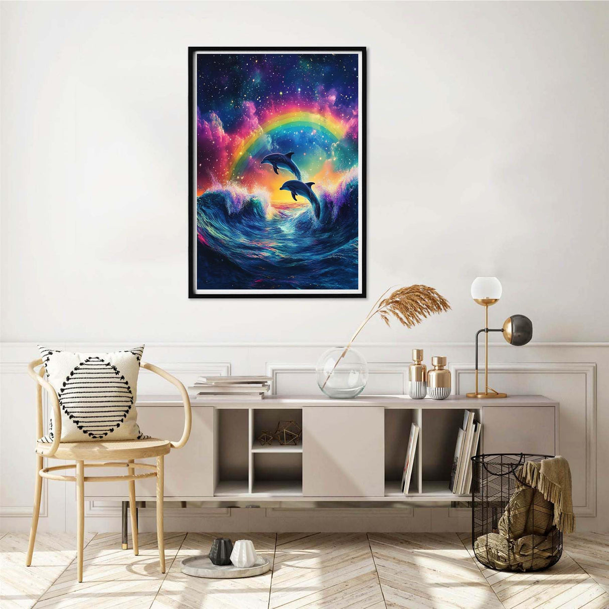 Yomiie 5D Dolphin Rainbow Diamond Painting Kits for Adults, Paint with Diamonds Art Sea Life DIY Full Round Drill Kits, Embroidery Rhinestone Diamond Crystal Craft Canvas Home Wall Decor 30x40 cm Yomiie
