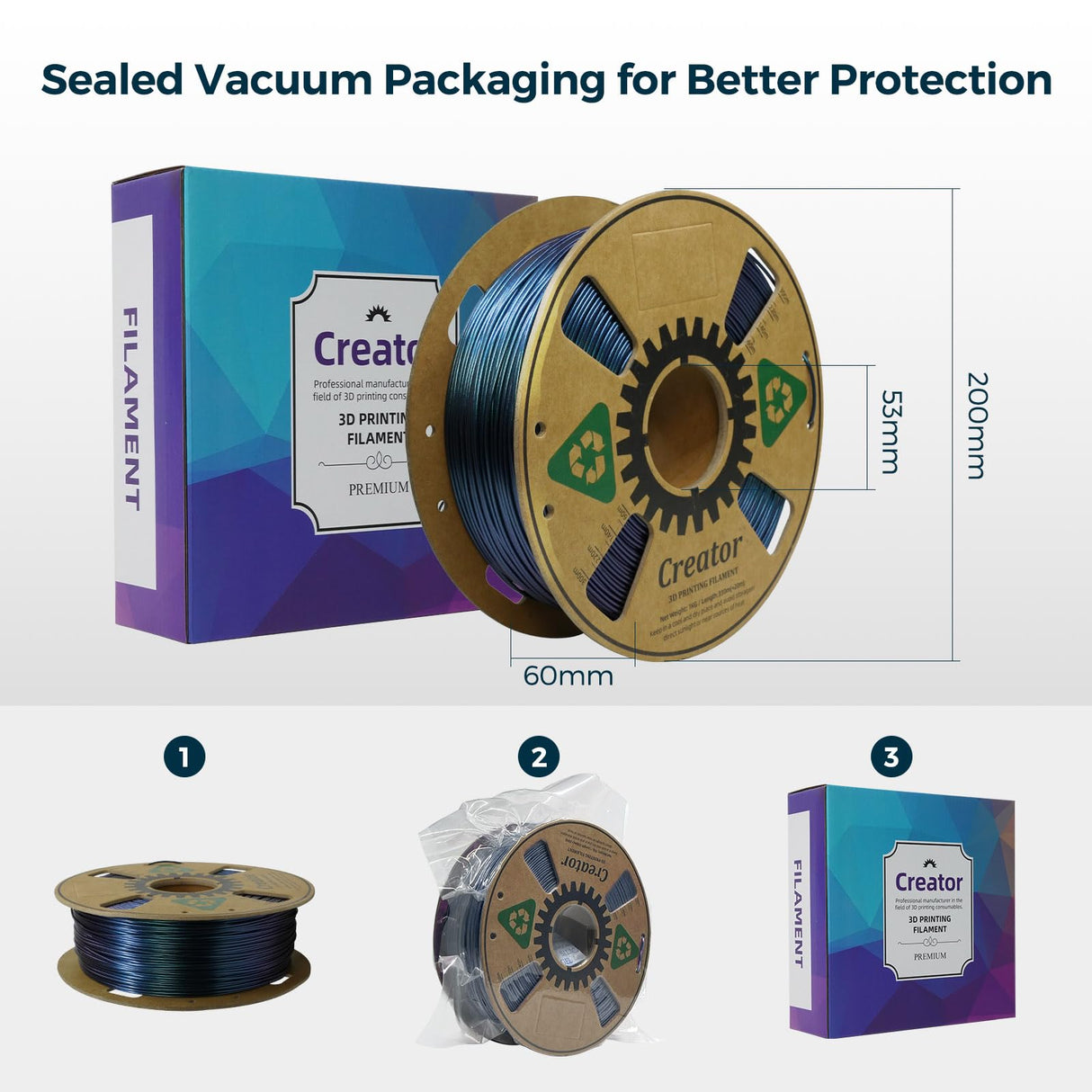 Creator PETG Filament 1.75mm, High Speed 3D Printer Filament 1KG for Max 500mm/s Fast Printing, Burnt Titanium Color Changing Filament, Tough Chameleon 3D Printing Filament (Burnt Titanium) Creator