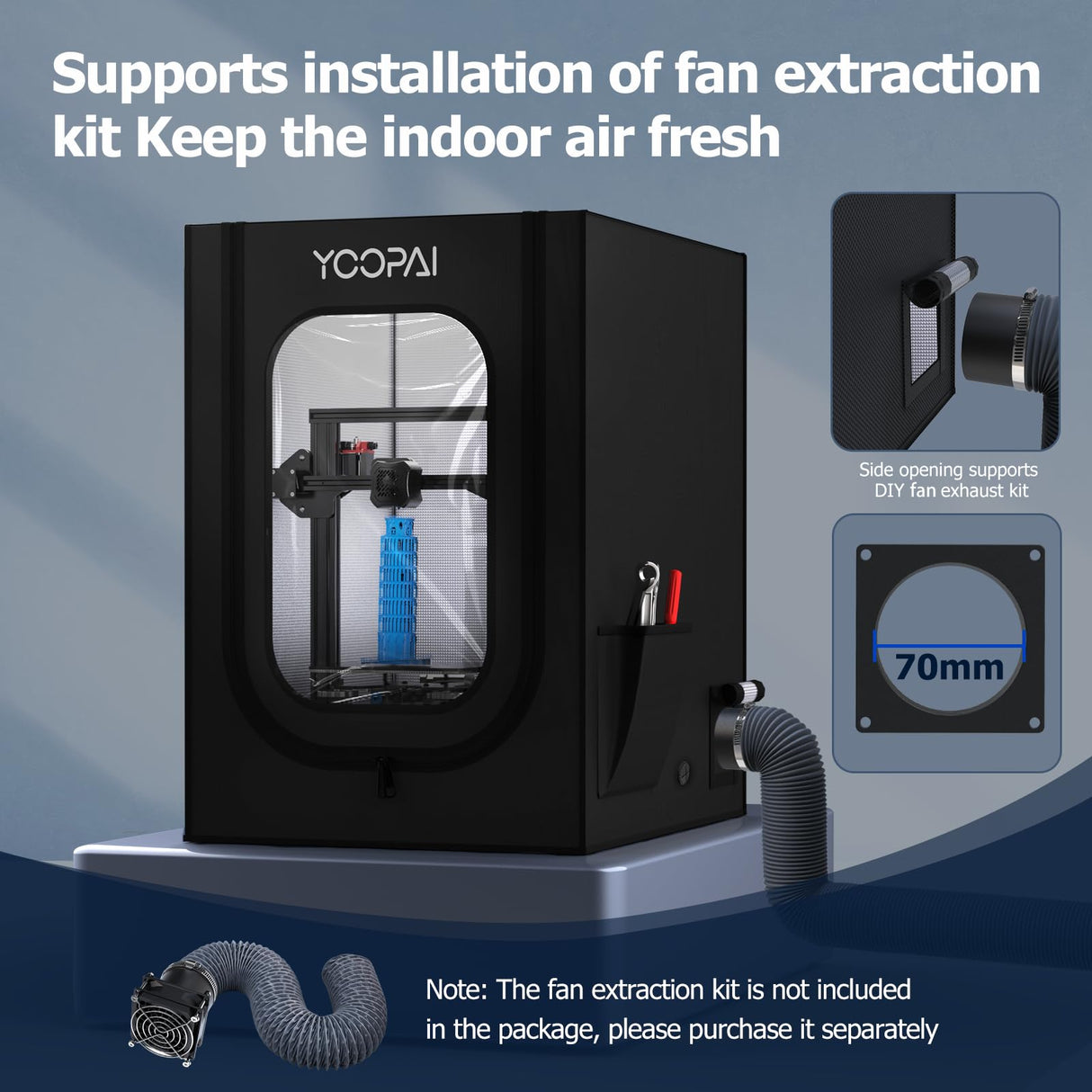 YOOPAI 3D Printer Enclosure, Fireproof Dustproof Tent Constant Temperature Protective Cover for Creality Ender 3/Ender 3 Pro/Ender 3V2/Ender 3S1/Neo/Anycubic Elegoo, 29.5×25.6×21.6" YOOPAI