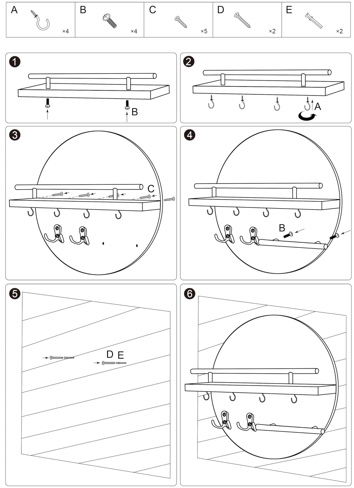 Gurfuy Key Holder for Wall with Shelf - Wood Mail Organizer and Rack with Shelf Hooks Wall Mounted for Entryway Decor Magazines Letter Storage Farmhouse Living Room Bedroom Doorway (Nature) Gurfuy