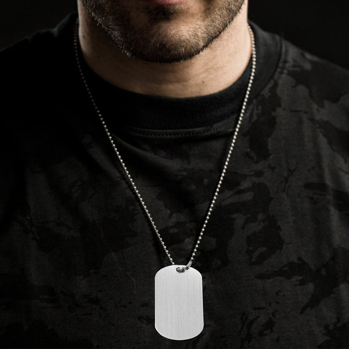 INKNOTE 30 PCS 2"x1" Stamping Blank Dog Metal Tags Stamping Aluminum Tag Pendants Shield Shape with 30 PCS Chain Necklaces, Hip Hop Style Pet Dog Name Number Tags Personalized Pendant DIY Craft Tags INKNOTE