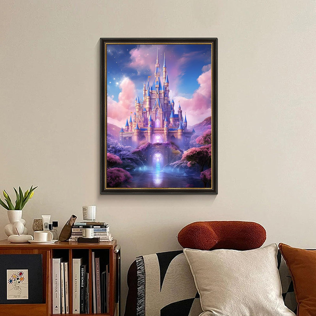 Fountor Diamond Art Kits for Adults Beginners, DIY Castle Diamond Painting Kits Cartoon for Adults, Cartoon Castle Gem Art Kits for Gift Home Wall Decor 12x16 inch Fountor