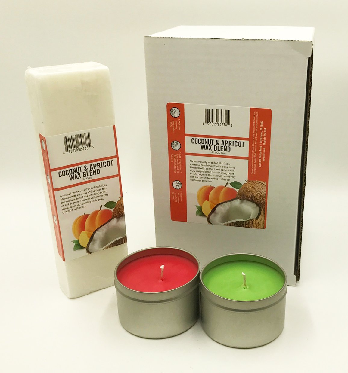 6pk Coconut Apricot Wax Candlewic