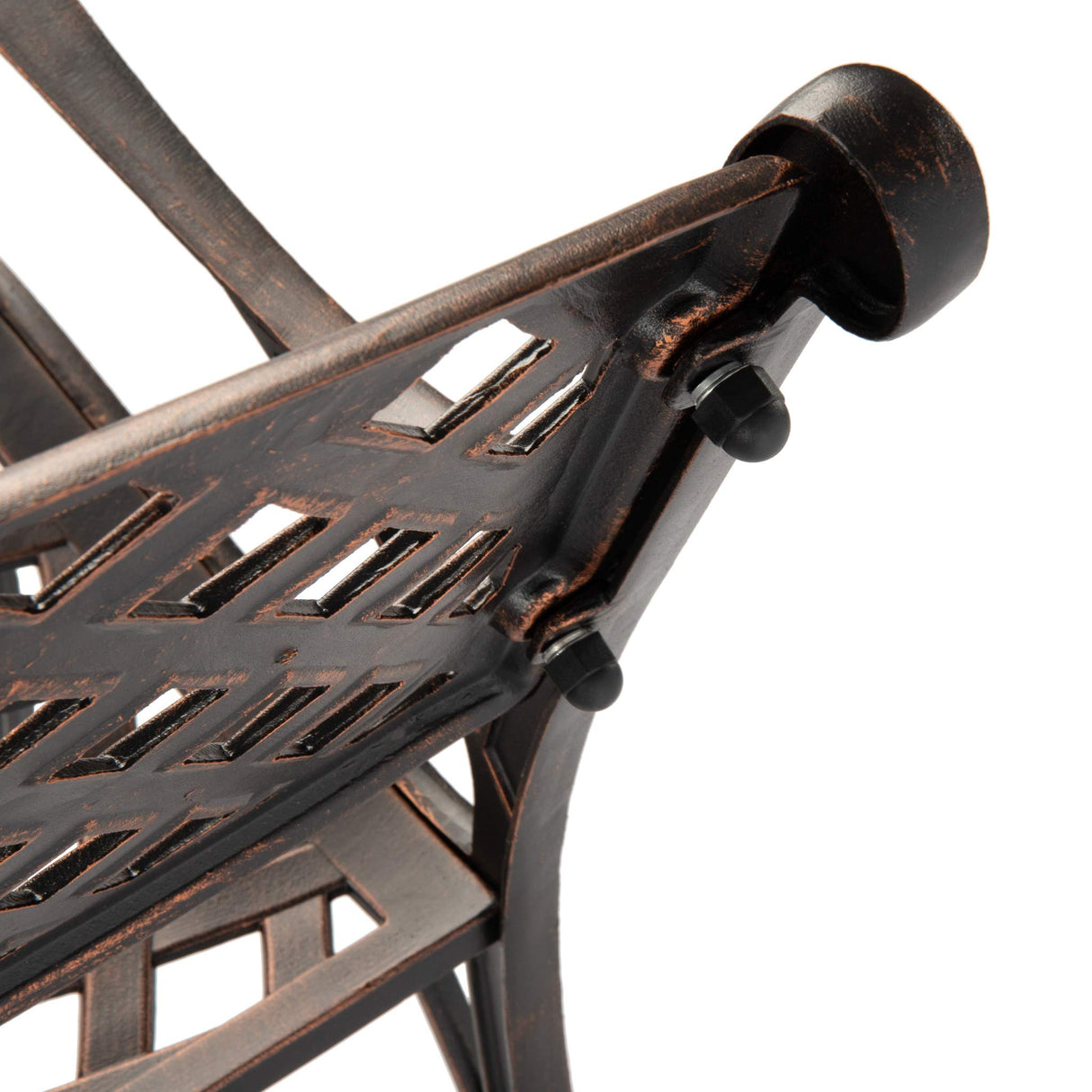 Balkene Home 61491 Patio Bench Cast Aluminum Lightweight Sturdy Bench Perfect for Relaxing Pause in Garden, Backyard Patio Basketweave Design - Antique Bronze Finish Patio Sense