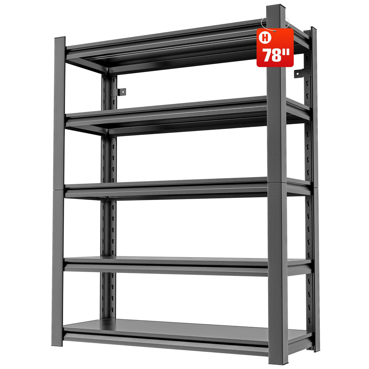 Phonando 78" Hx39 Wx16 D 5-Tier Garage Shelf, 3000 lbs Heavy Duty Storage Shelves, Easy Assembly Adjustable Stainless Shelving, Suitable for Garage Basement Office Farmhouse etc Phonando