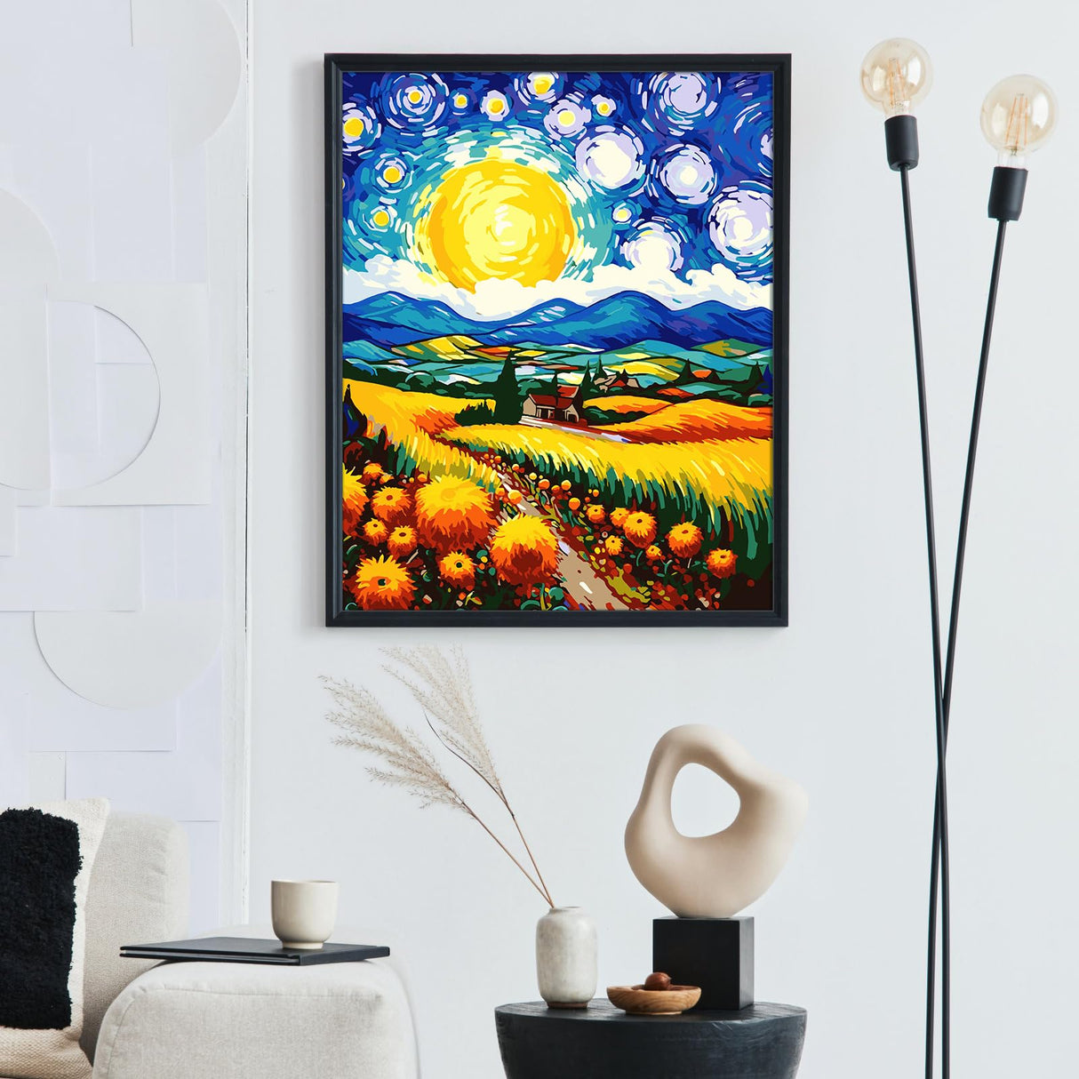 ZTOTZ Paint by Numbers Kit for Adults Countryside,Field Paint by Numbers Landscape, Landscape Paint by Numbers Kits Suitable for Home Wall Decoration 16x20 Inch(Sunflower Field) ZTOTZ