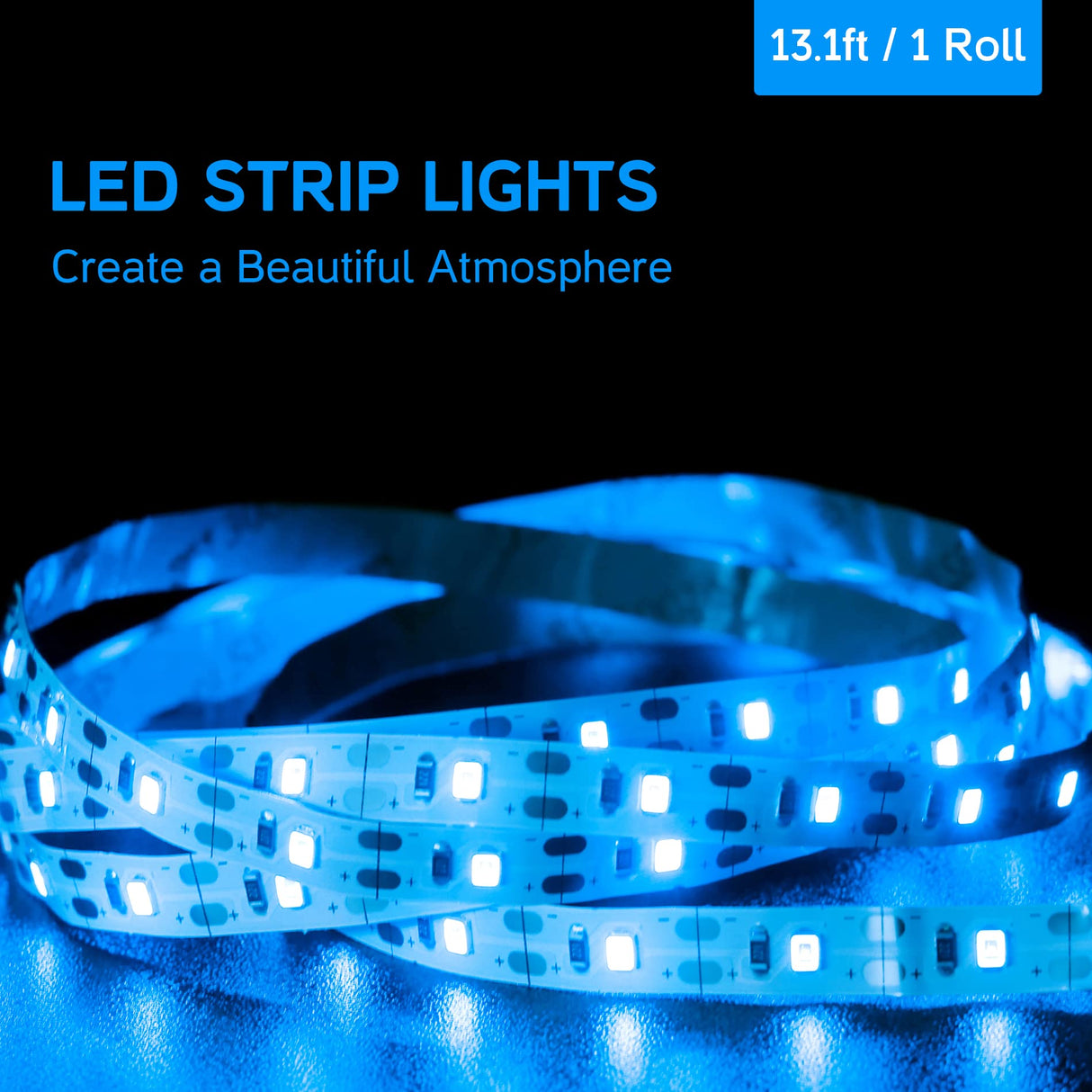 WAMPAT LED Mid-Century Modern TV Stand for TVs up to 60 inch Flat Screen Wood TV Console Media Cabinet with Storage, Home Entertainment Center in White and Oak for Living Room Bedroom, 55 inch WAMPAT