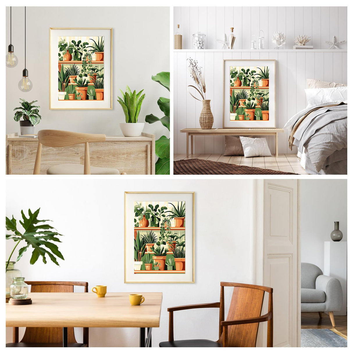 MEIYUDA Paint by Numbers Kit, Green Planes Paint by Numbers for Adults Beginners, DIY Potting Plants Acrylic Oil Painting by Number on Canvas for Gift Home Wall Decor 16x20in MEIYUDA