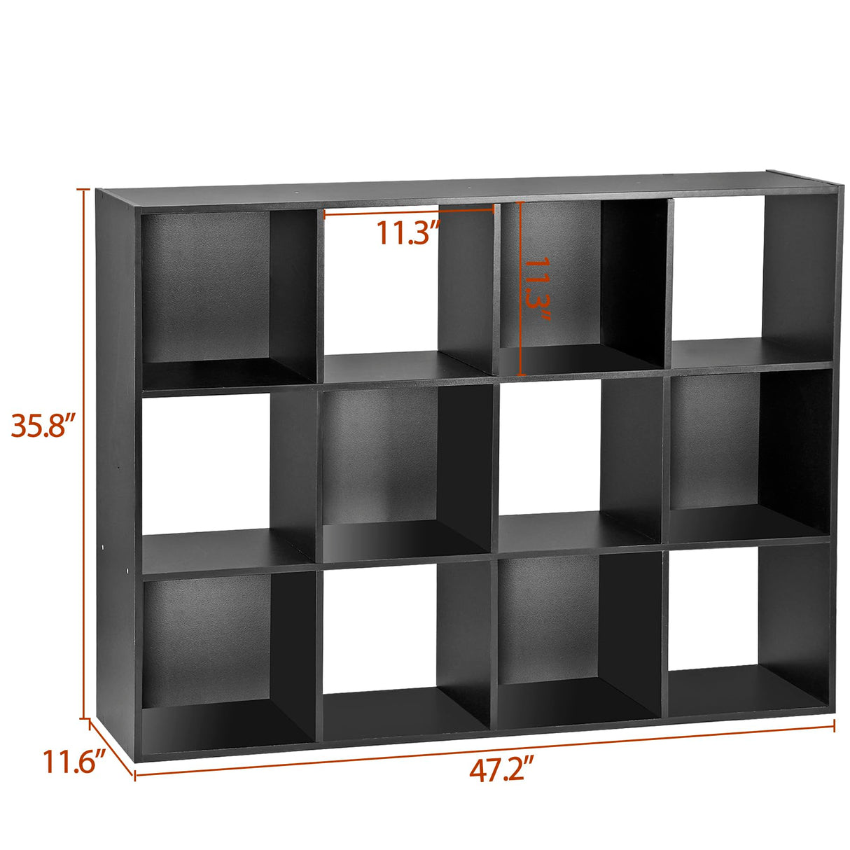 12 Cube Storage Organizer, Storage Shelf Organizer Bookshelf with Open Back, Open Shelf Bookcase, Wood Cubby Closet Cabinet Display Unit with 6 Removable Back Panels for Living Room Bedroom, White JupiterForce
