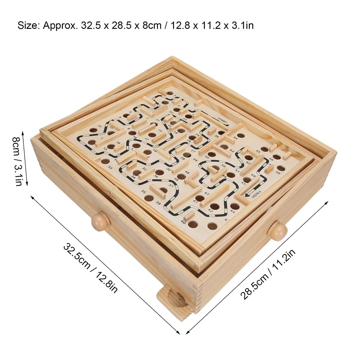 Yosoo Wooden Maze Ball Large, Wooden Labyrinth Maze Game Educational Games Puzzle Toy Table Tilting Balance Board with for Dementia Adults Children Large Marbles Company Junior Yosoo